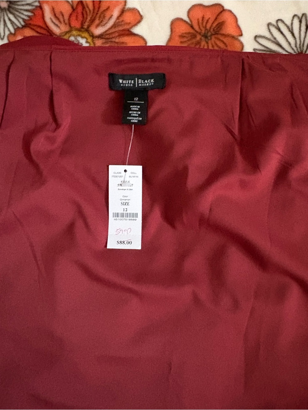 NWT White House Black Market Belted Rust Burnt Orange Skirt Size 12 - Picture 7 of 11